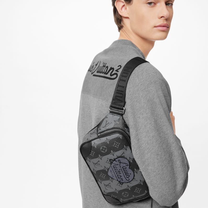 Louis Vuitton x NIGO Monogram Eclipse LV Heart Sling Bag - Black