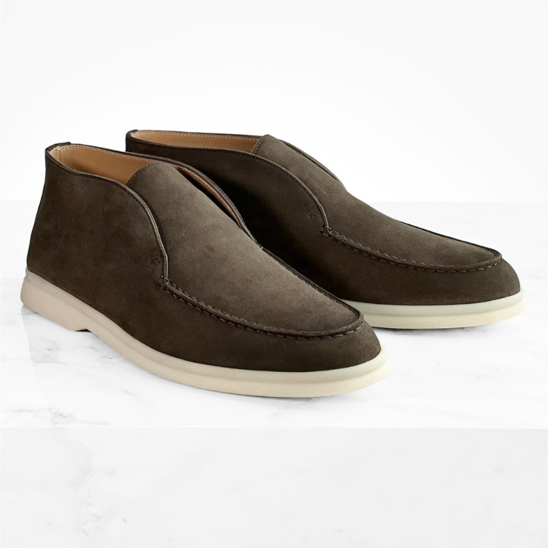 Loro Piana Open Walk Suede Ankle Boot - Warm Gray (MD84)