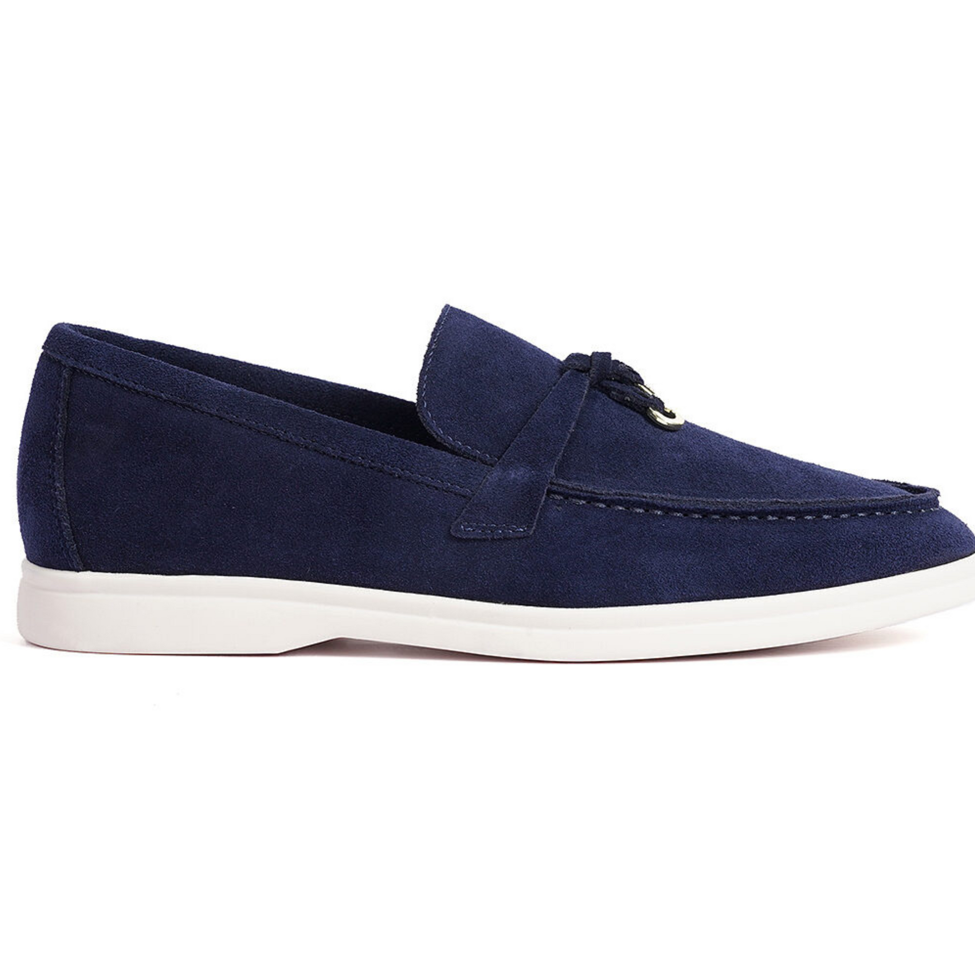 Loro Piana Summer Charms Walk Suede Loafers - Navy Blue (121)