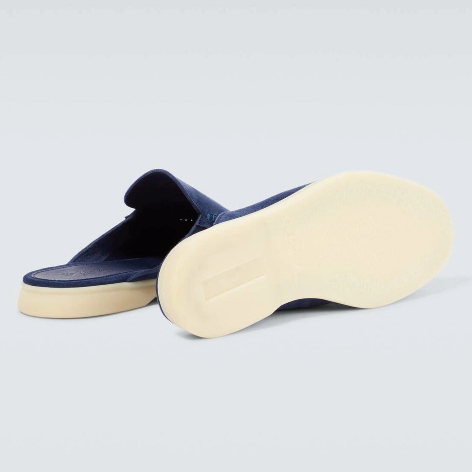 Loro Piana Babouche Walk Suede Slippers - Racing Blue (003)