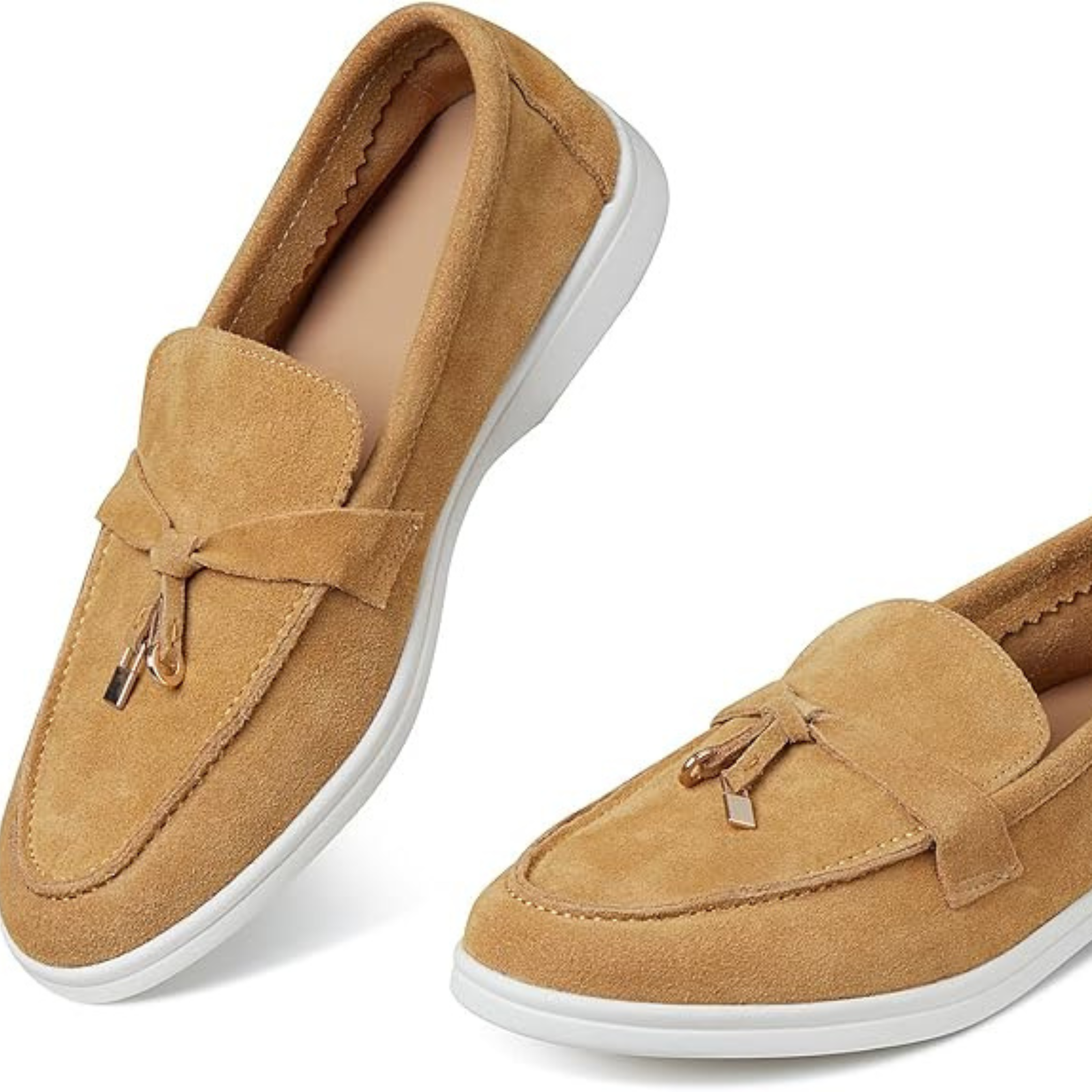 Loro Piana Summer Charms Suede Loafers - Brown (105)