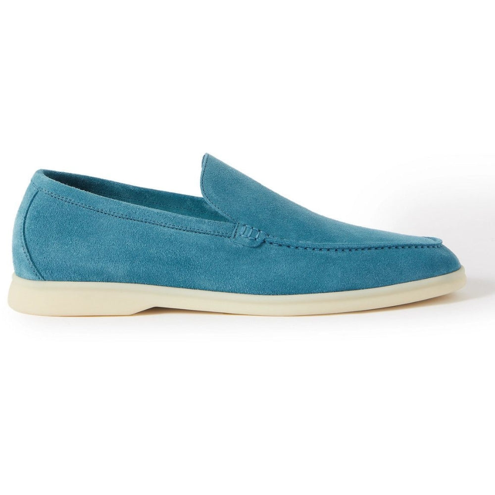 Loro Piana Summer Walk Suede Loafers - Blue