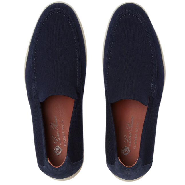 Loro Piana Summer Knitted Walk Wish® Wool Loafers - Navy Blue (W000)