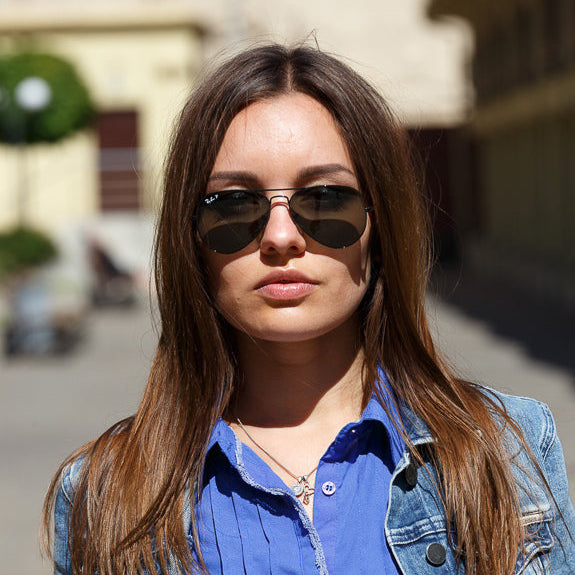 Ray Ban Aviator Classic RB3025 002/58 Black Frame Sunglasses