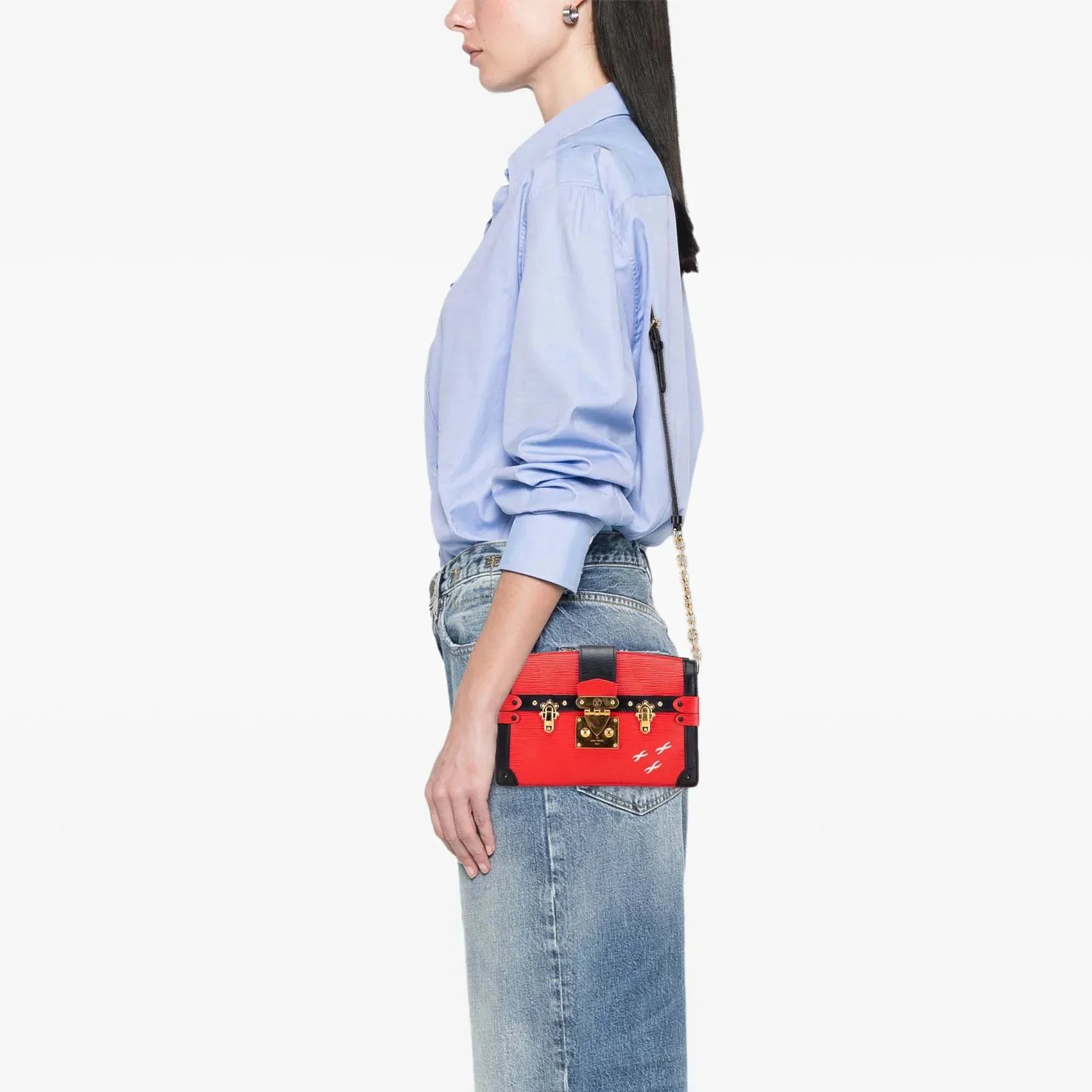 Louis Vuitton Epi Trunk Clutch Crossbody Bag - Red