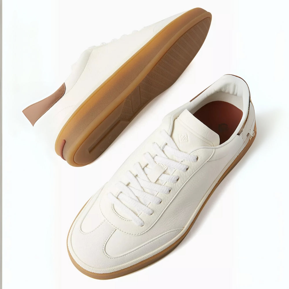 Loro Piana Tennis Walk Leather Sneakers - White (149)
