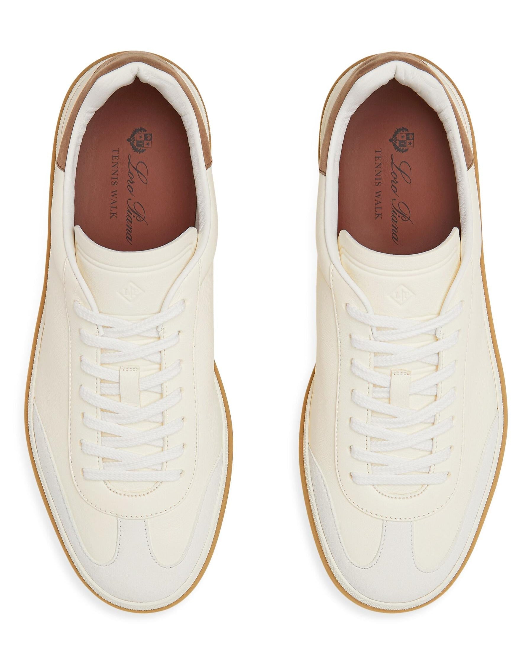 Loro Piana Tennis Walk Leather Sneakers - White (149)