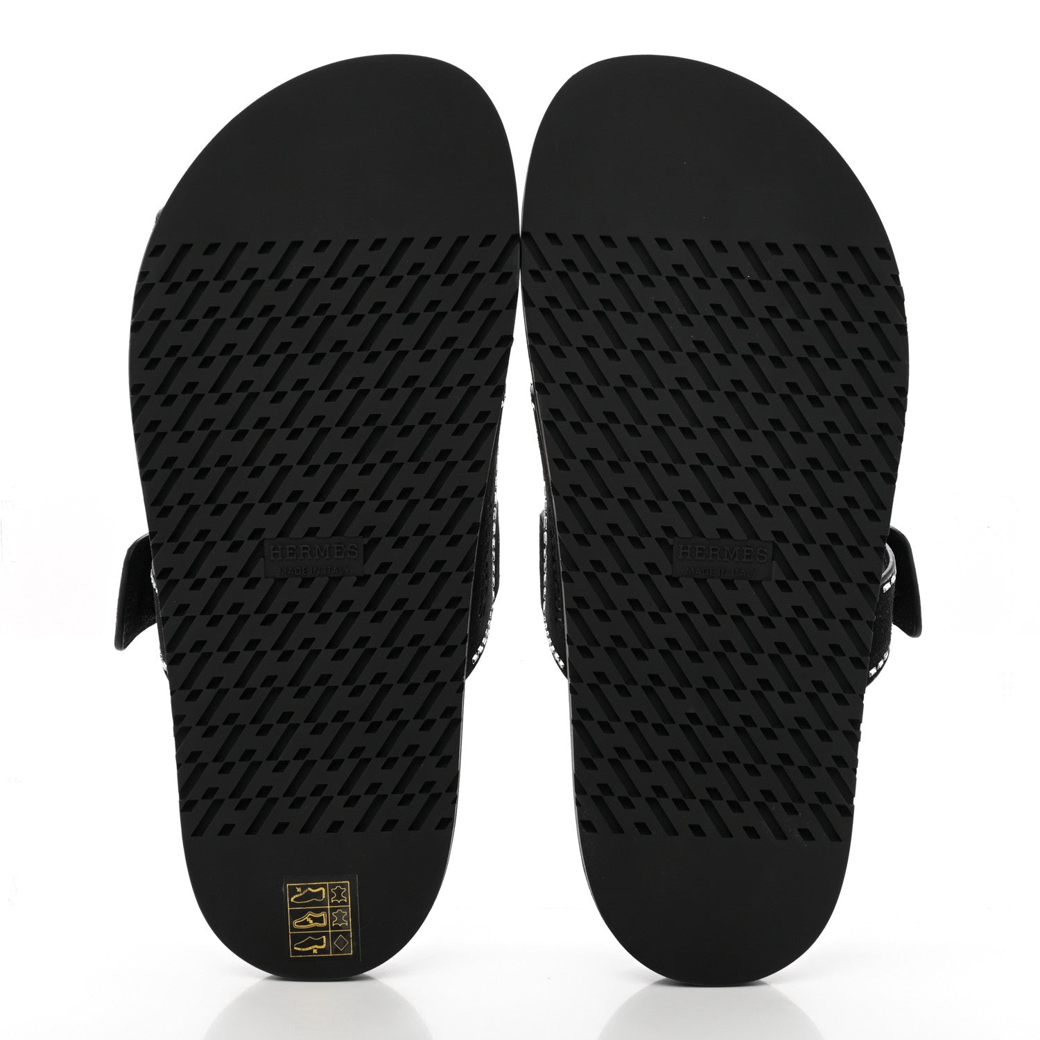 Hermes Chypre Suede Crystals Sandals - Black