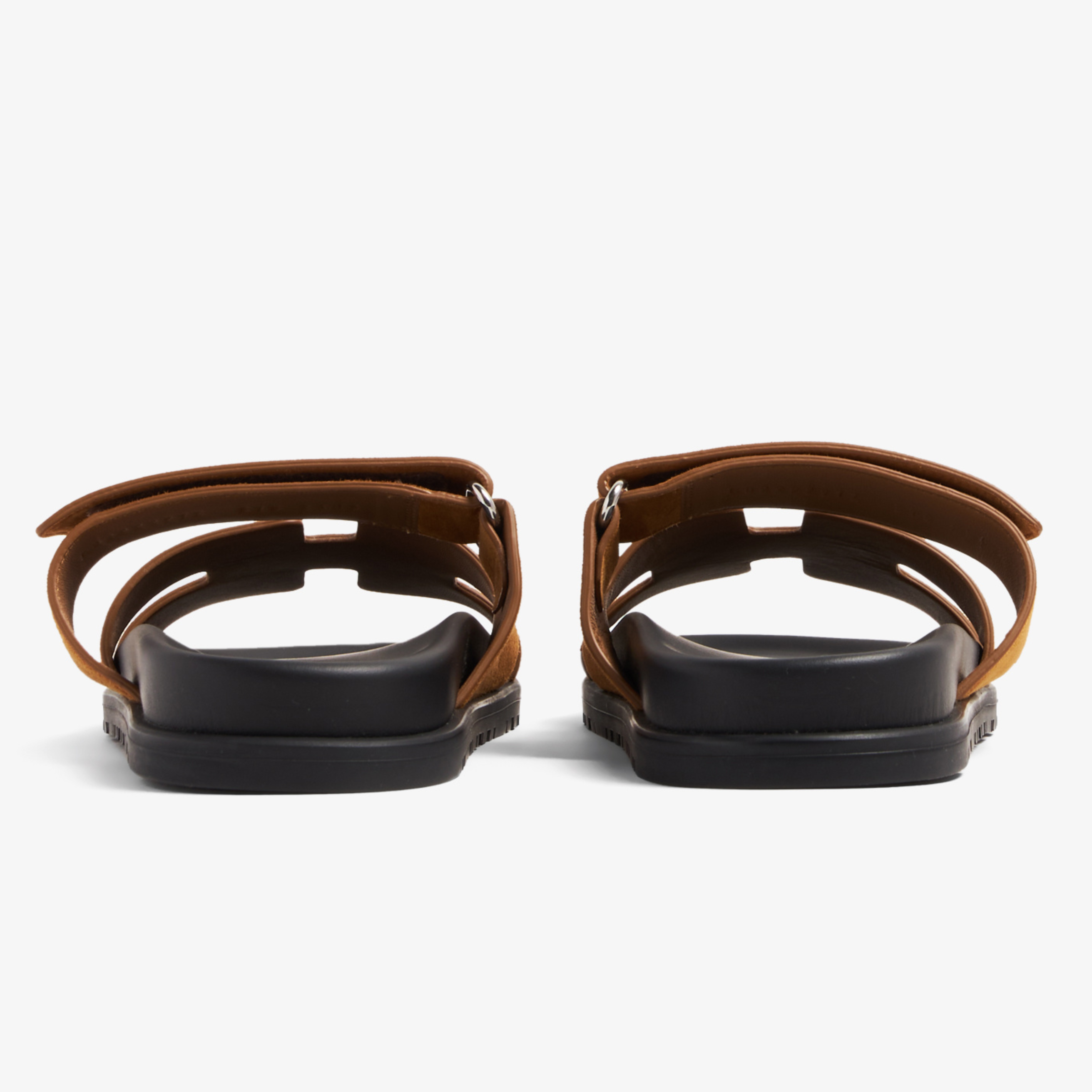 Hermes Chypre Suede Sandals - Caramel Brown