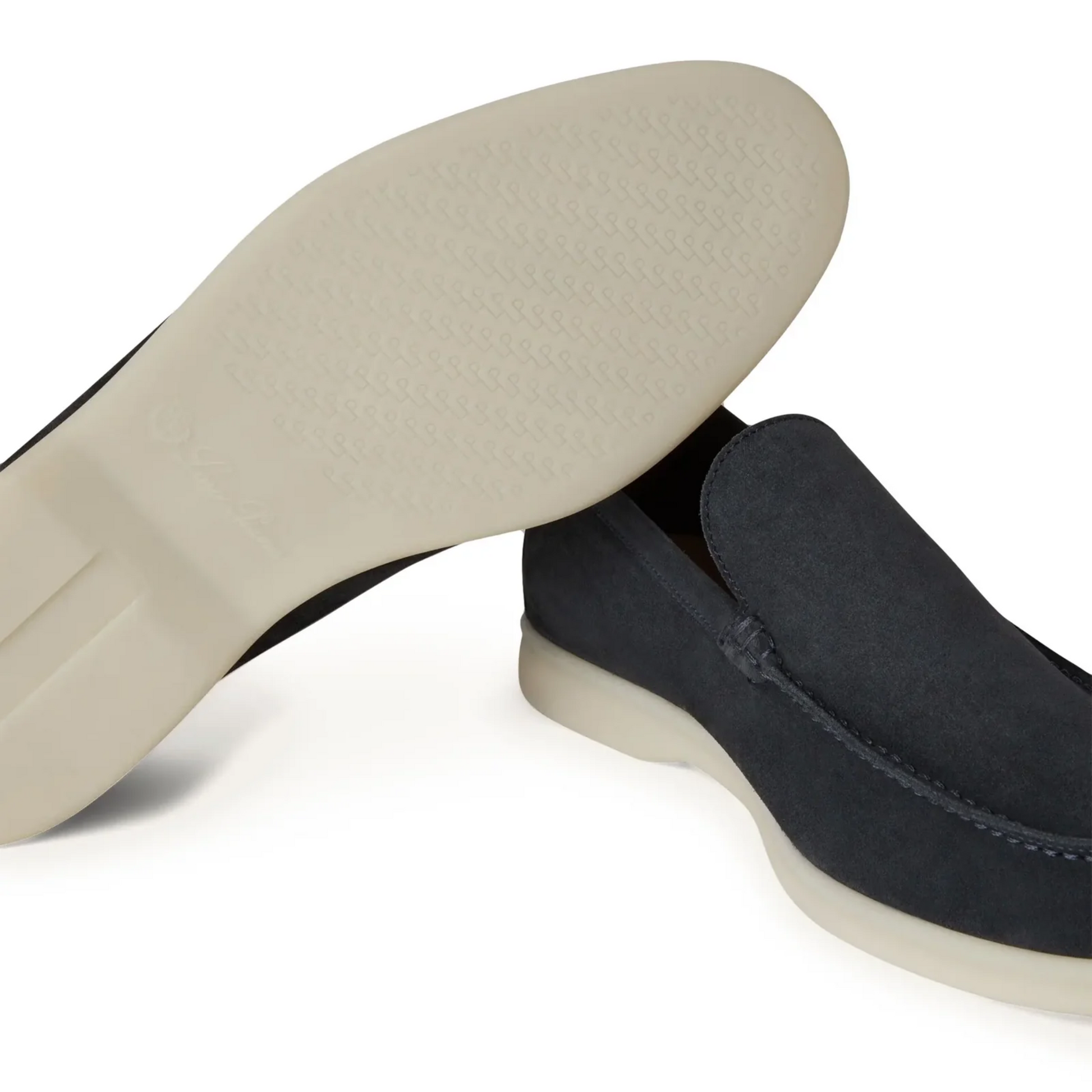 Loro Piana Summer Walk Suede Loafers - Dark Gray