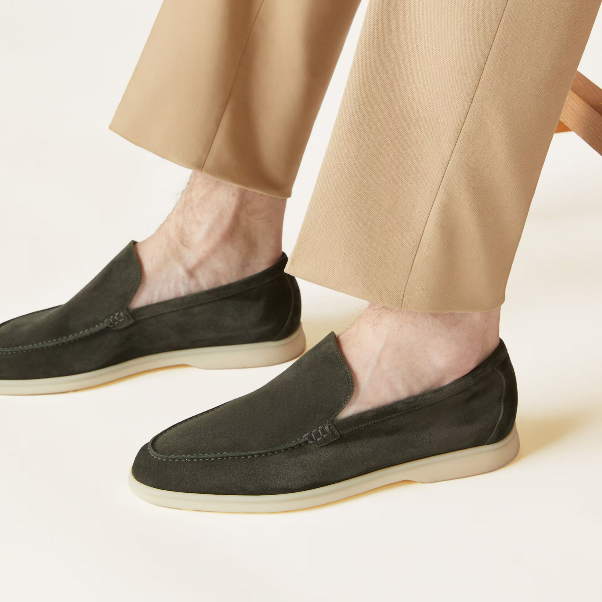 Loro Piana Summer Walk Suede Loafers - Mimetico (50ZK)