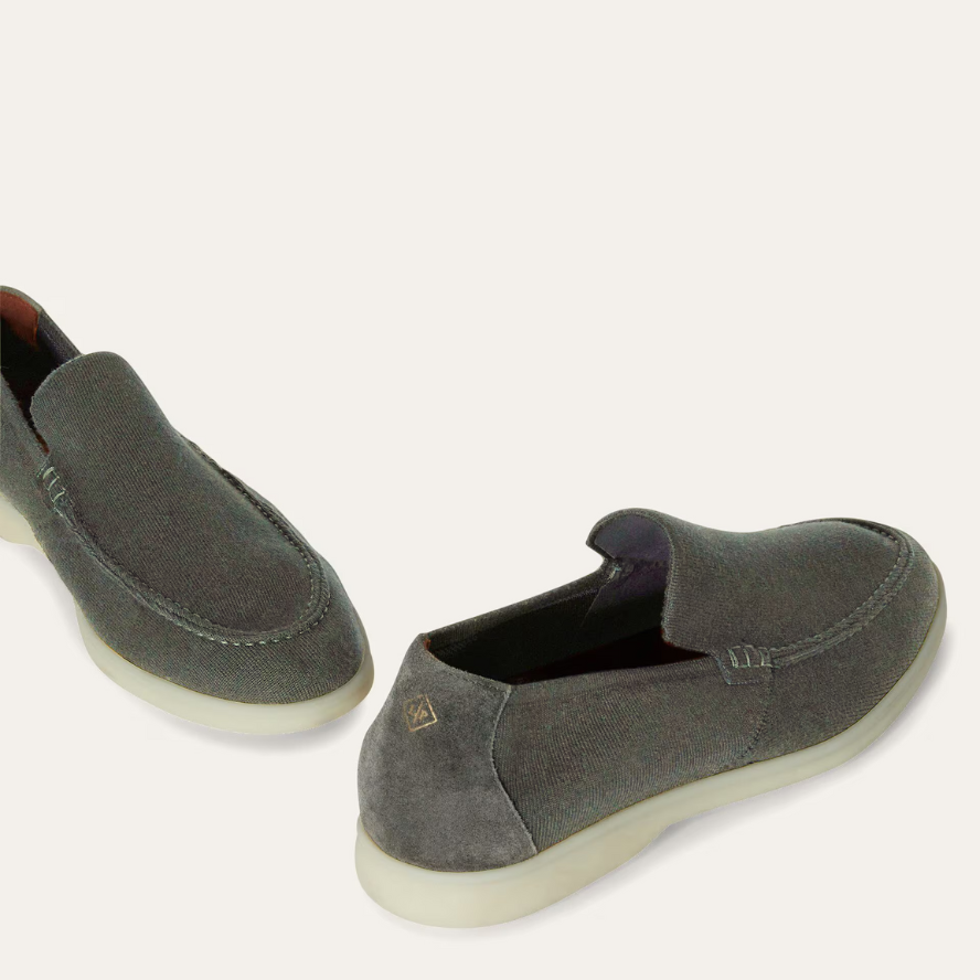 Loro Piana Summer Knitted Walk Wish® Wool Loafers - Green Fog (50UZ)