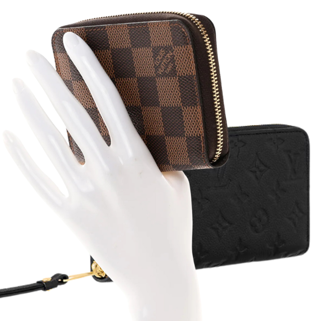 Louis Vuitton Damier Ebene Zippy Coin Purse Wallet - Brown