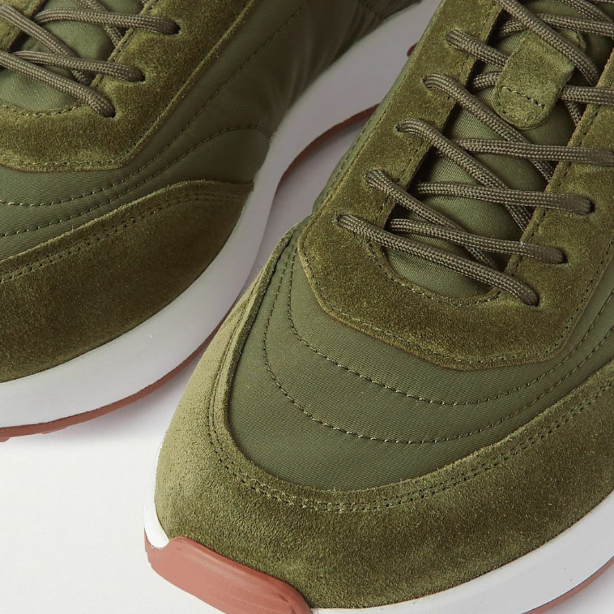 Loro Piana Weekend Walk Suede Sneakers -  Green