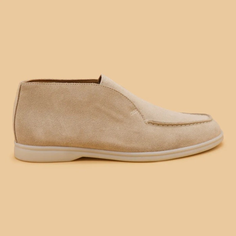 Loro Piana Walk of the Summer Precision Suede Ankle Boots - Sandstone