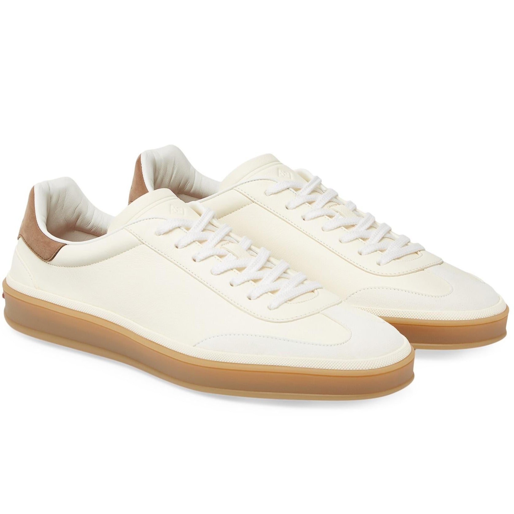 Loro Piana Tennis Walk Leather Sneakers - White (149)