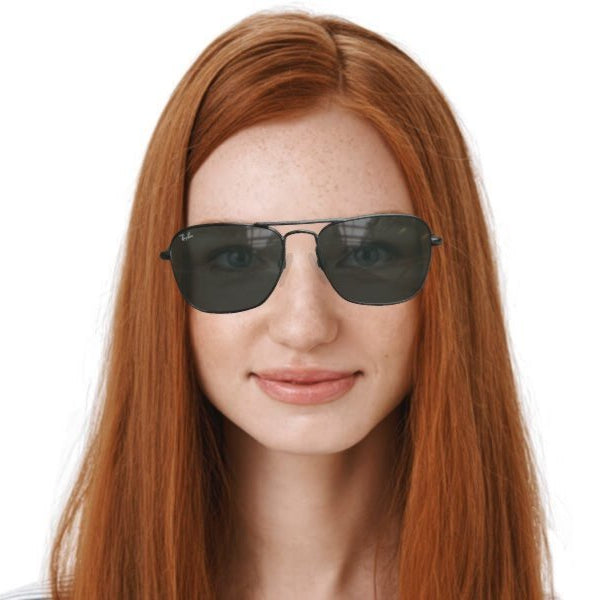 Ray Ban Caravan RB3136 004/51 Square Black Frame Sunglasses