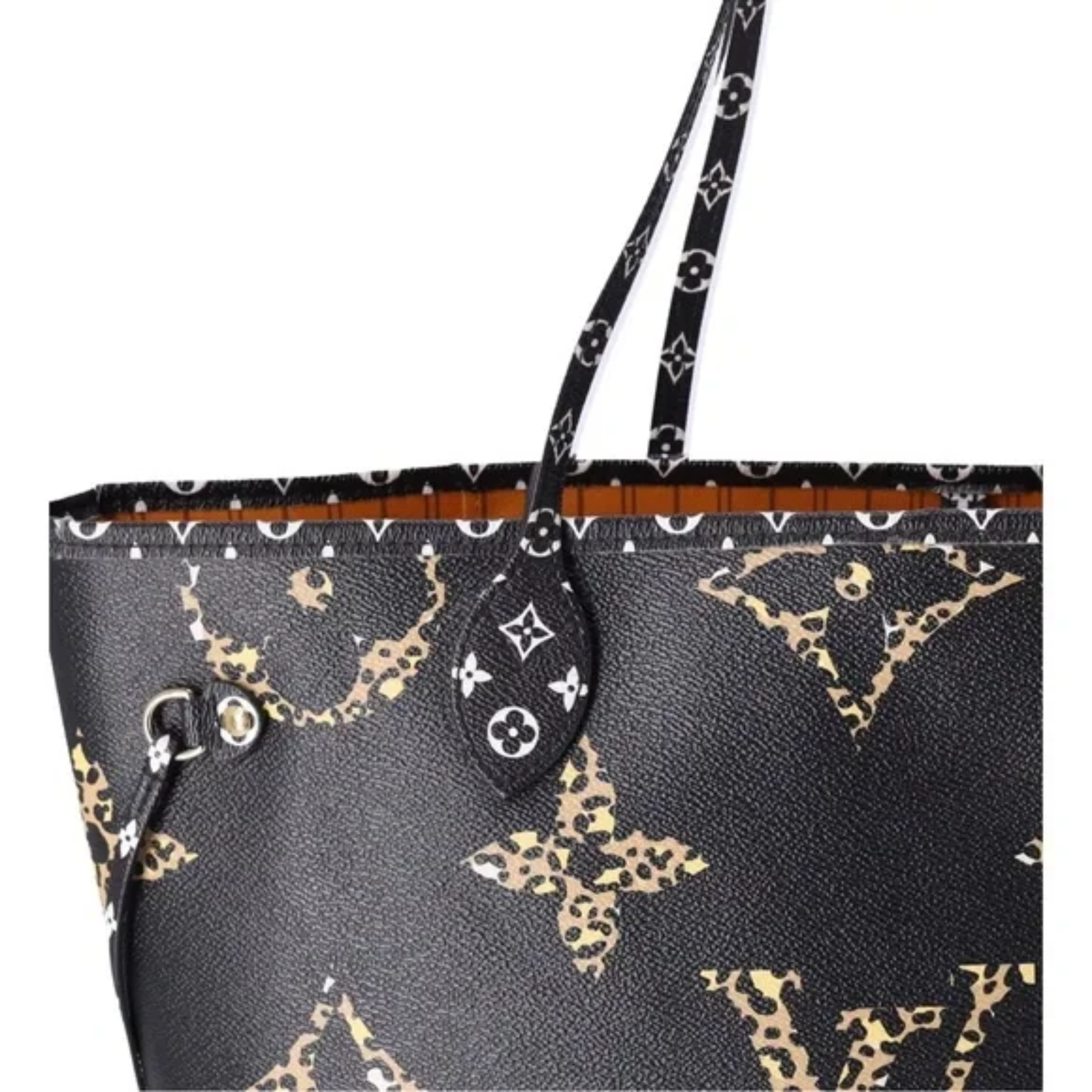 Louis Vuitton Giant Jungle Neverfull MM Tote Bag - Black and Brown