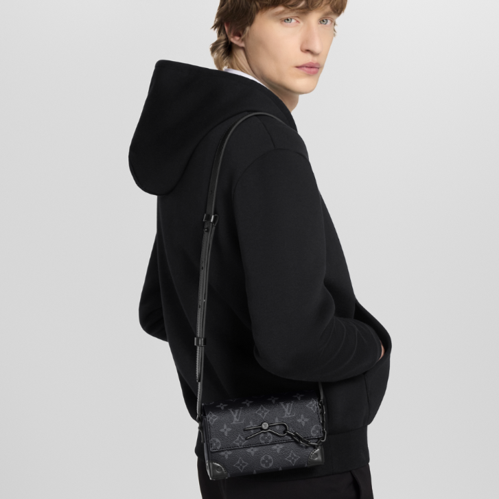 Louis Vuitton Steamer Messenger Wearable Wallet - Black Monogram Eclipse