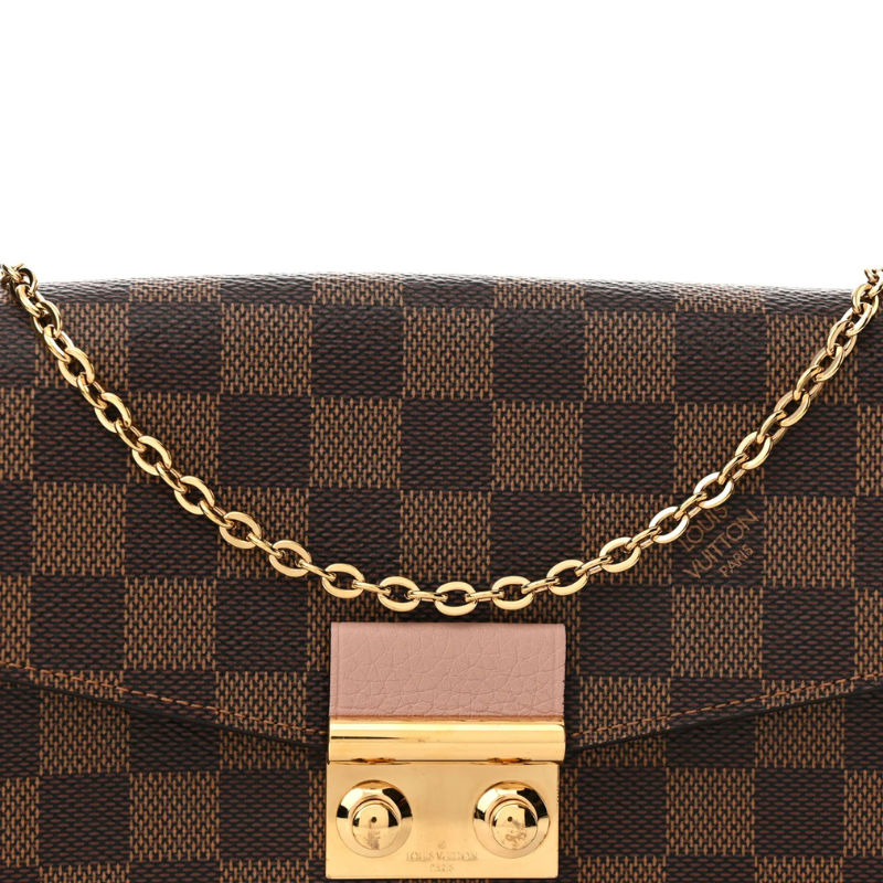 Louis Vuitton Damier Ebene Croisette Chain Wallet Magnolia - Dark Brown