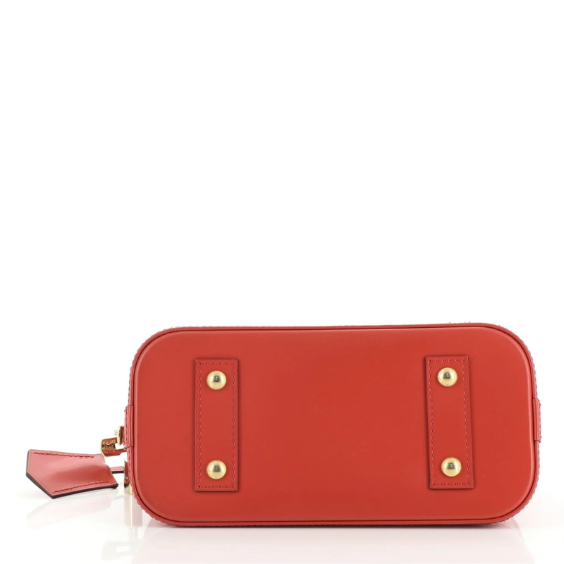 Louis Vuitton Alma Epi Leather Floral BB Handbag - Red