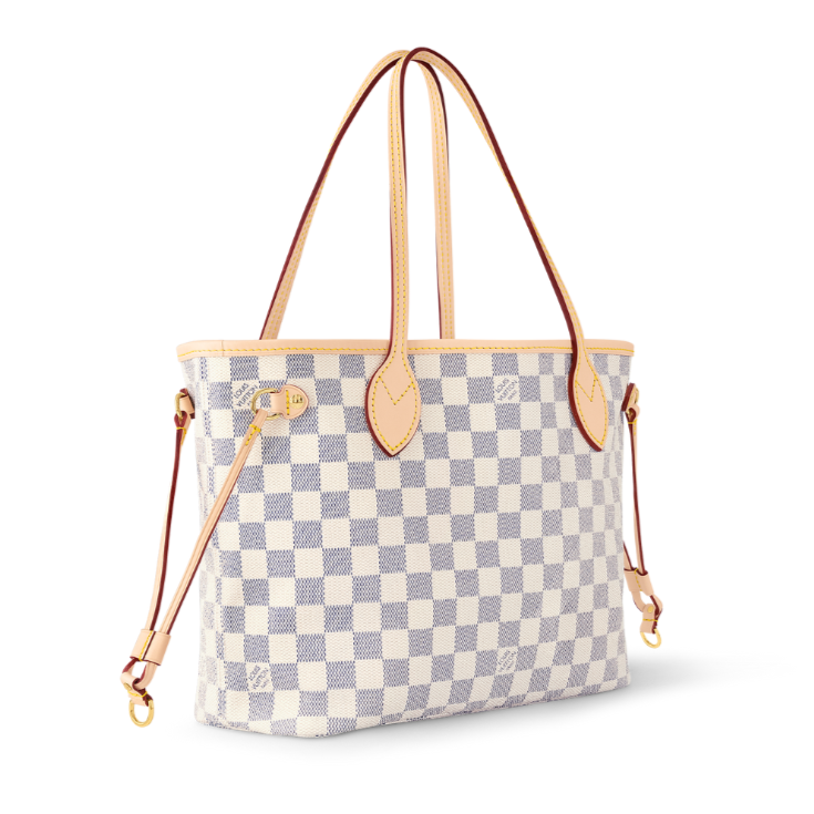 Louis Vuitton Neverfull MM Damier Azur Tote Bag - White