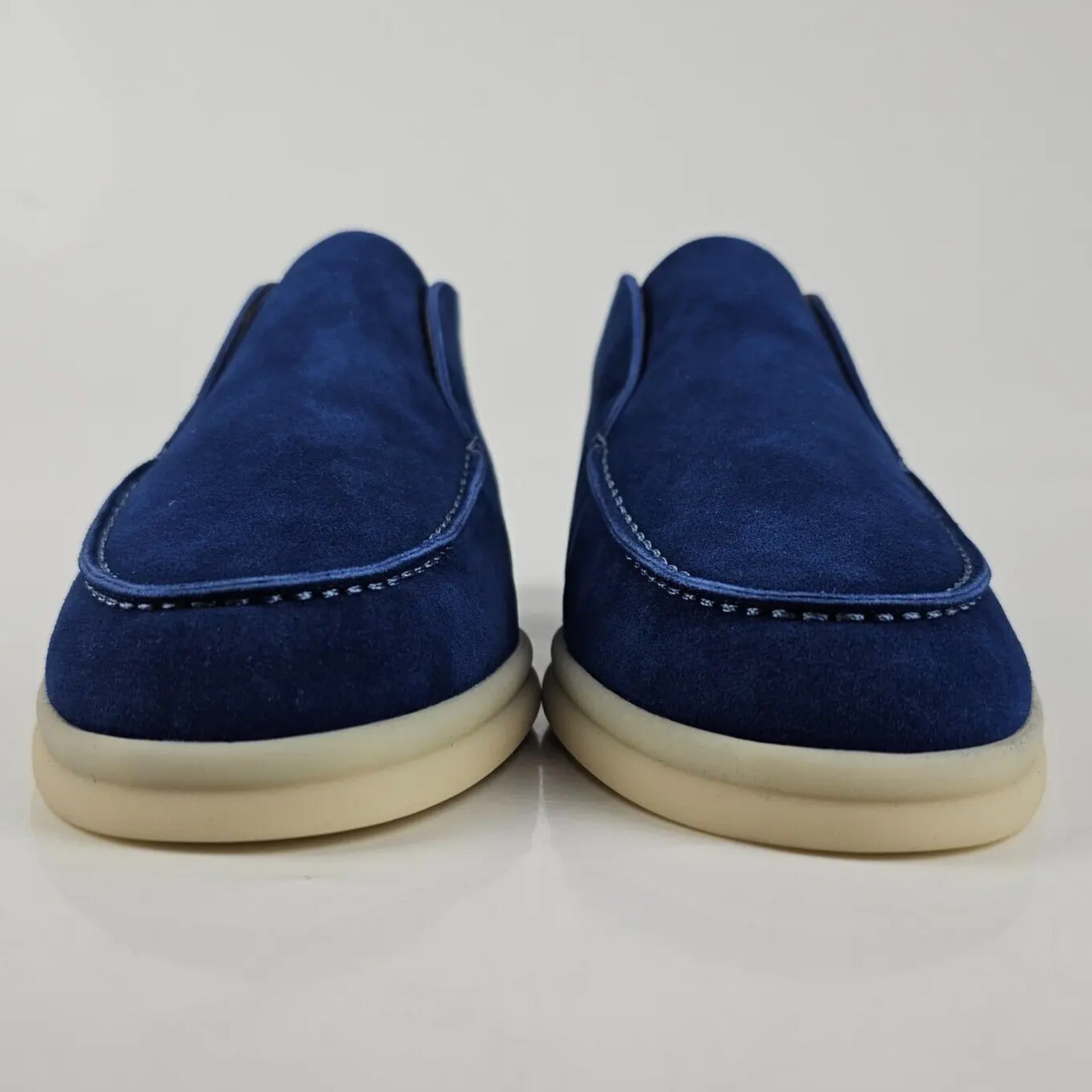 Loro Piana Open Walk Suede Ankle Boots - Dark Navy Blue (220)