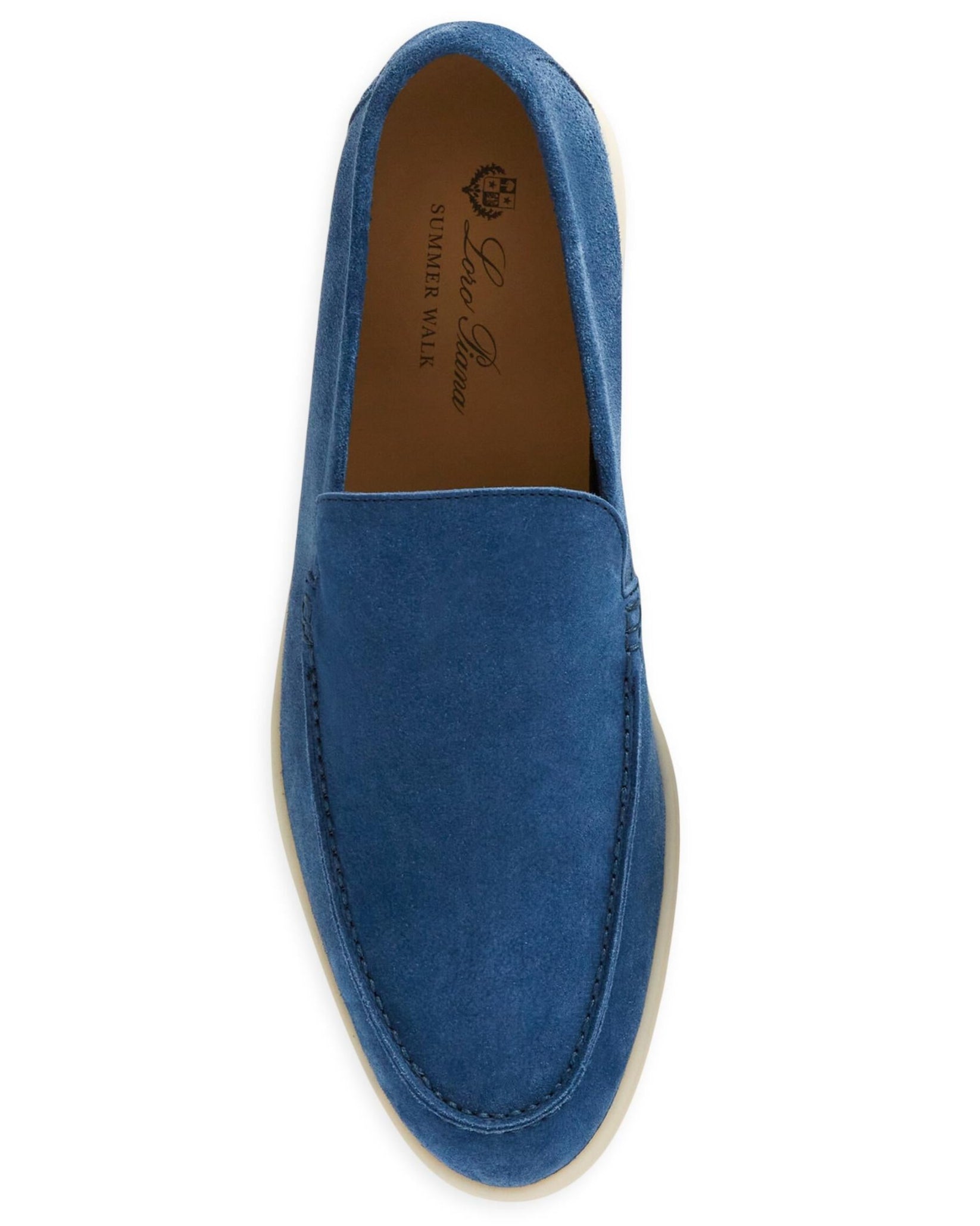 Loro Piana Summer Walk Suede Loafers - Cobalt Ink
