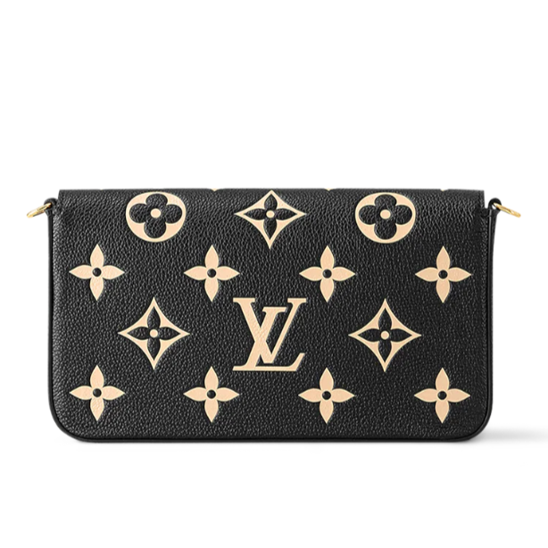 Louis Vuitton Pochette Félicie Shoulder Bag - Black / Beige