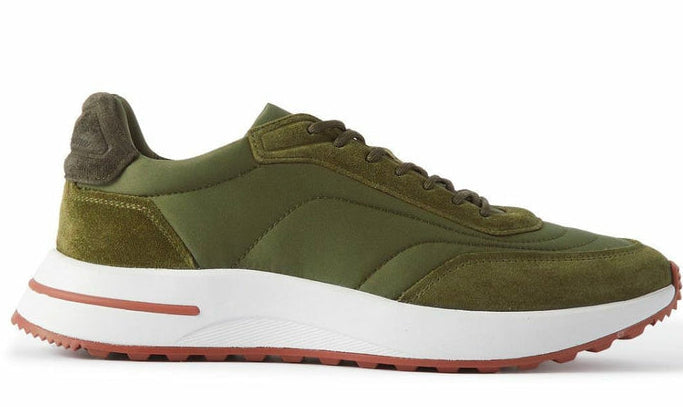 Loro Piana Weekend Walk Suede Sneakers -  Green