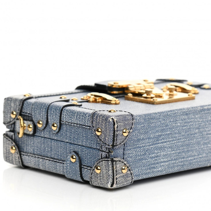 Louis Vuitton Denim Canvas Petite Malle Handbag - Blue