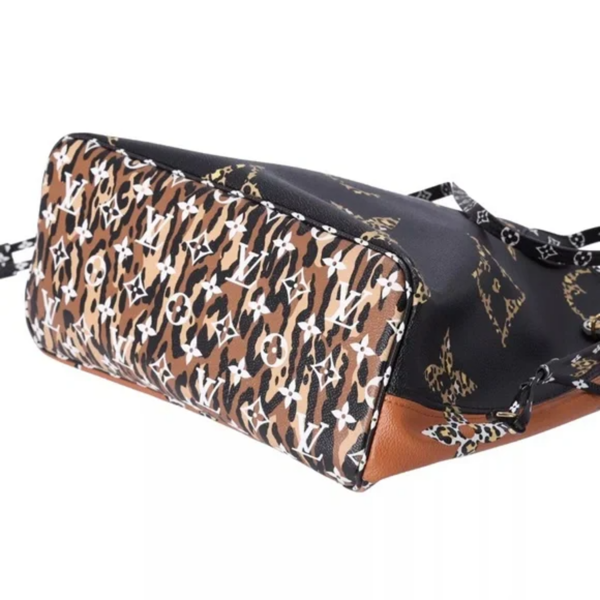Louis Vuitton Giant Jungle Neverfull MM Tote Bag - Black and Brown