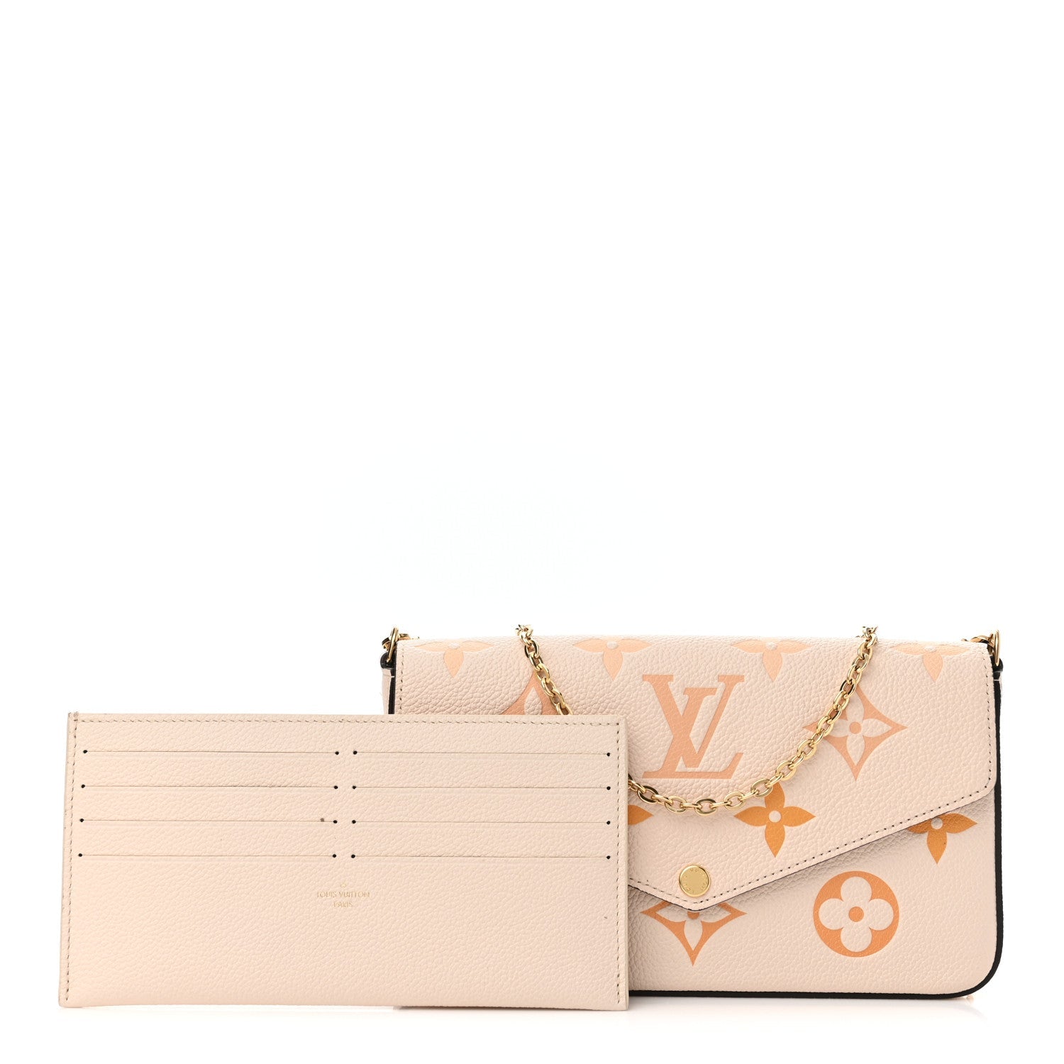 Louis Vuitton Félicie Pochette Chain Wallet - Cream Saffron