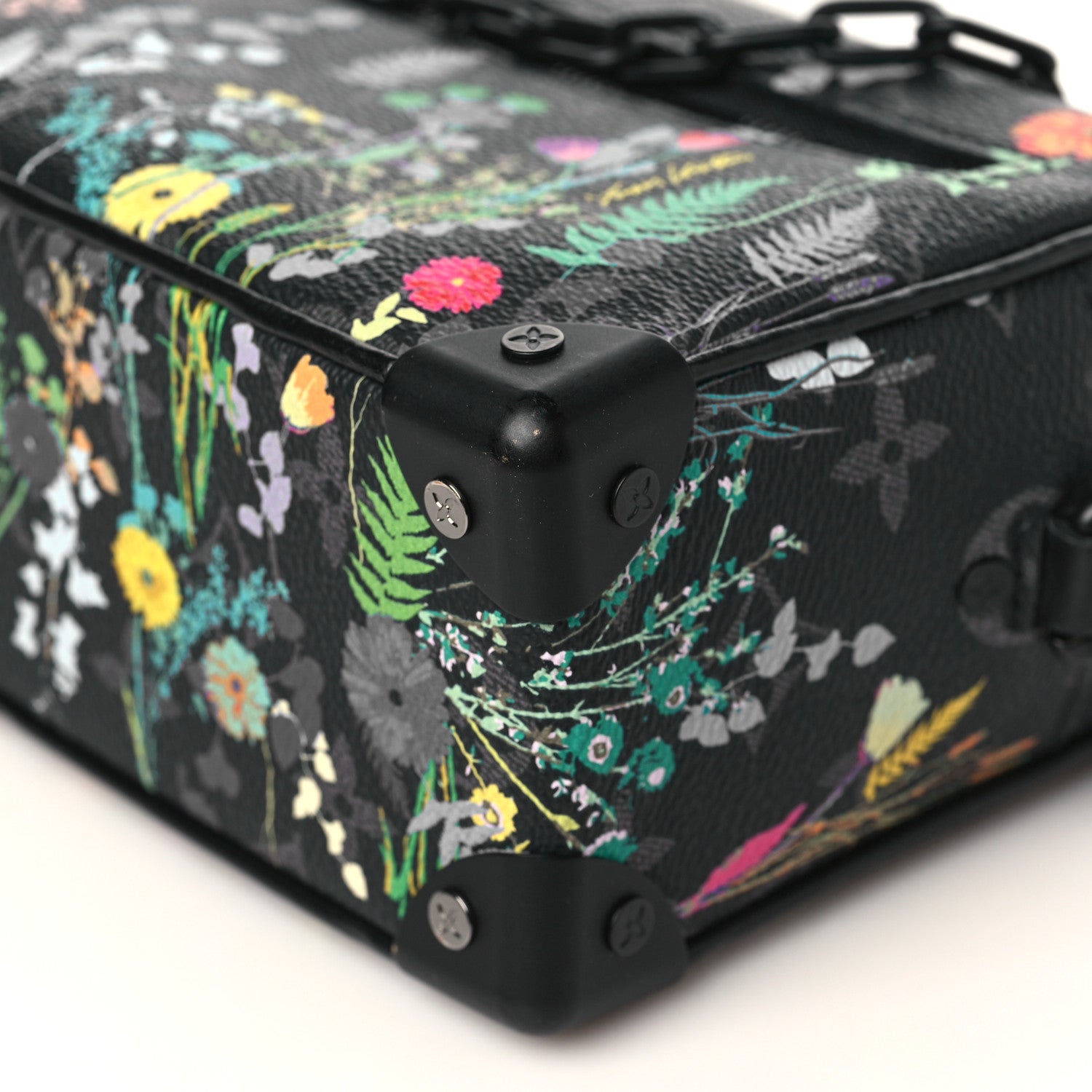 Louis Vuitton Monogram Eclipse Flower Print Mini Soft Trunk Bag - Black