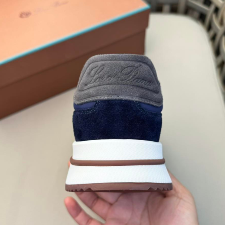 Loro Piana Weekend Evo Suede Sneakers - Navy Blue (082)