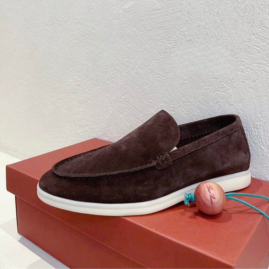 Loro Piana Summer Walk Suede Loafers - Amarone (Q08F)