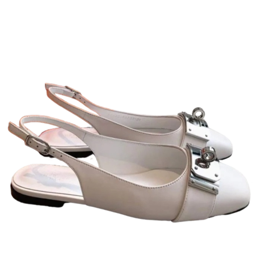 Hermes Innocente Slingback Sandals - White