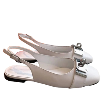 Hermes Innocente Slingback Sandals - White