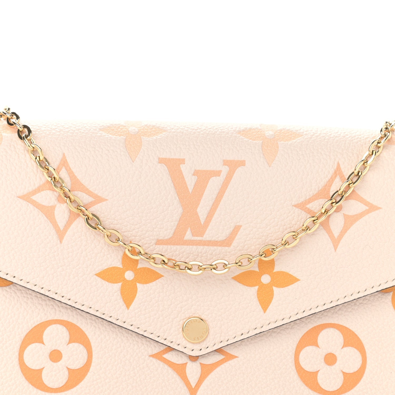 Louis Vuitton Félicie Pochette Chain Wallet - Cream Saffron