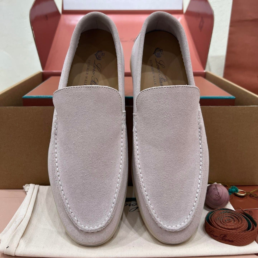 Loro Piana Summer Walk Suede Loafers - Sand