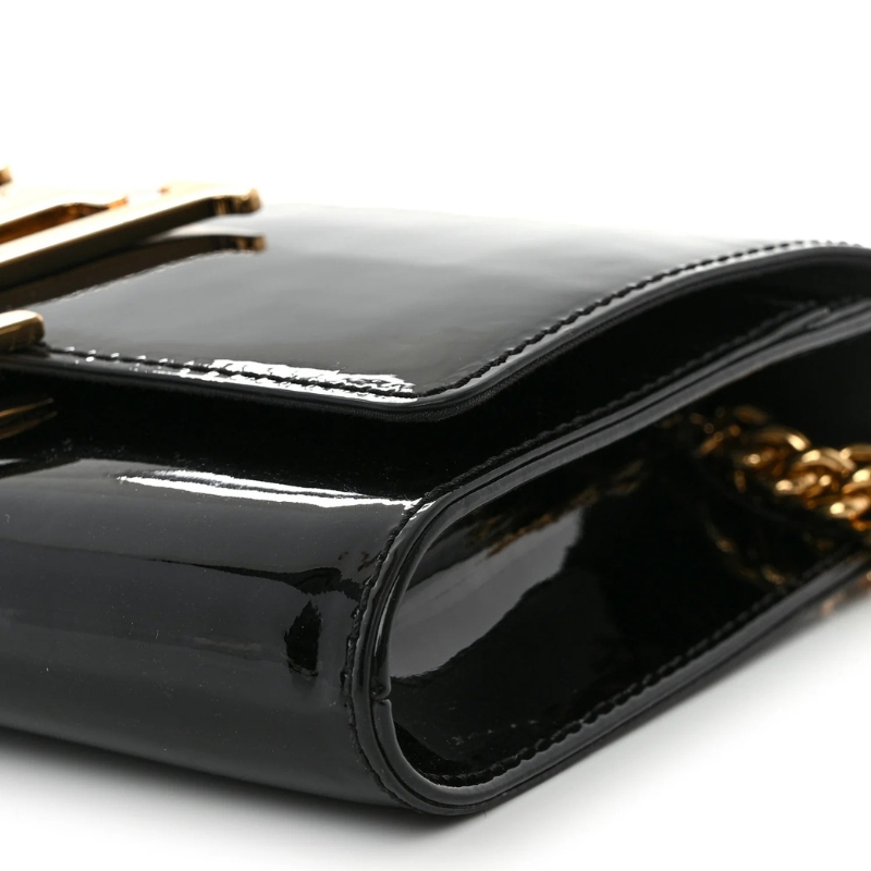 Louis Vuitton Patent Louise Chain Bag - Black