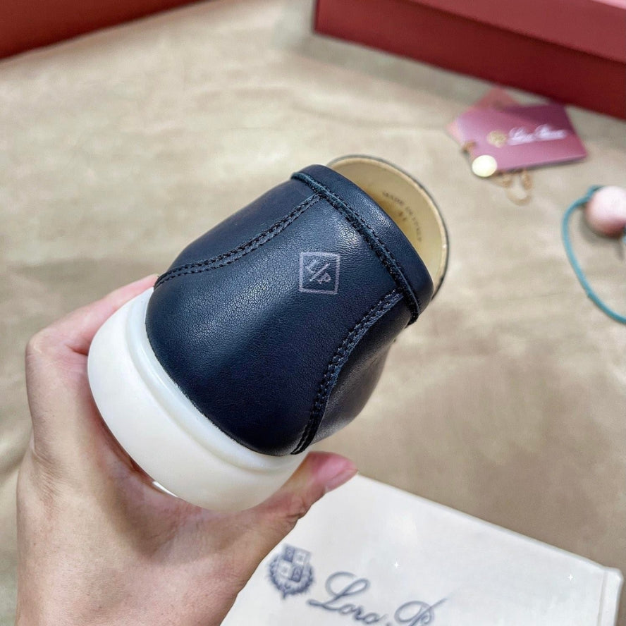 Loro Piana Summer Walk Elk Leather Loafers - Navy Blue (W000)