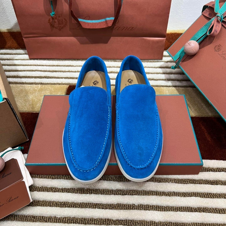 Loro Piana Summer Walk Suede Loafer - Cobalt Ink (135)