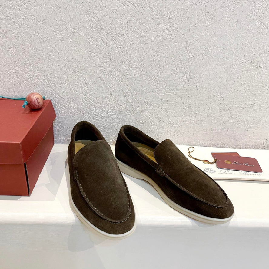 Loro Piana Summer Walk Suede Loafers - Warm Gray (MD84)
