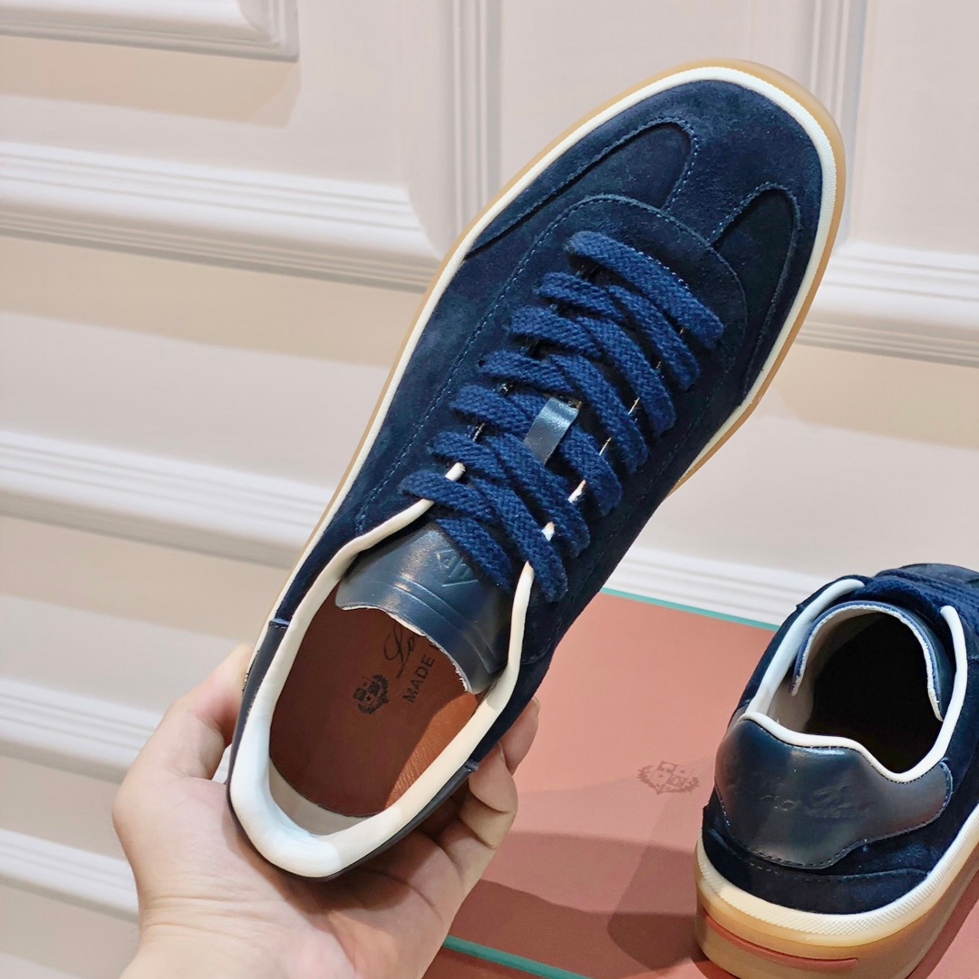 Loro Piana Tennis Walk Suede Calf Split Sneakers - Black Figs (W1CQ)