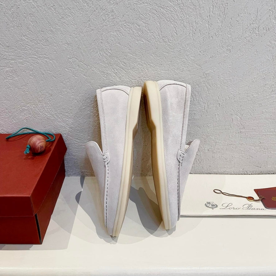 Loro Piana Summer Walk Suede Loafers - Beige