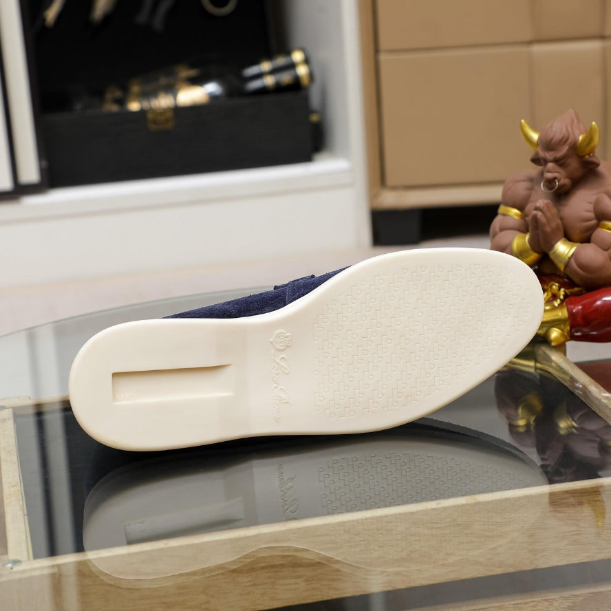 Loro Piana Summer Charms Walk Suede Loafer – True Dark Blue (108)