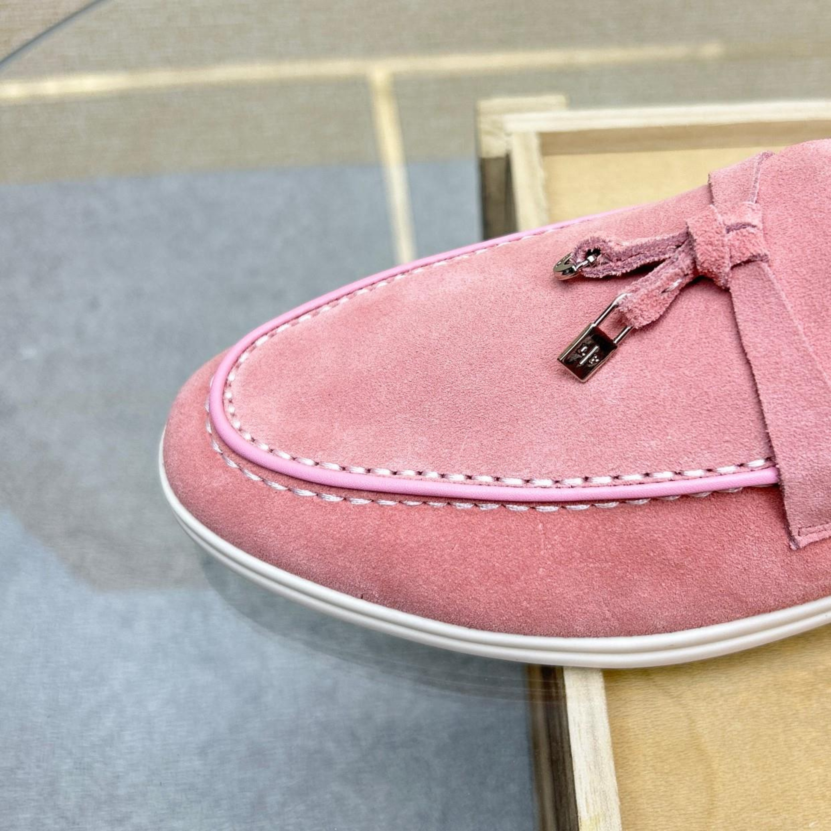 Loro Piana Summer Charms Walk Suede Loafers -  Wild Mauve