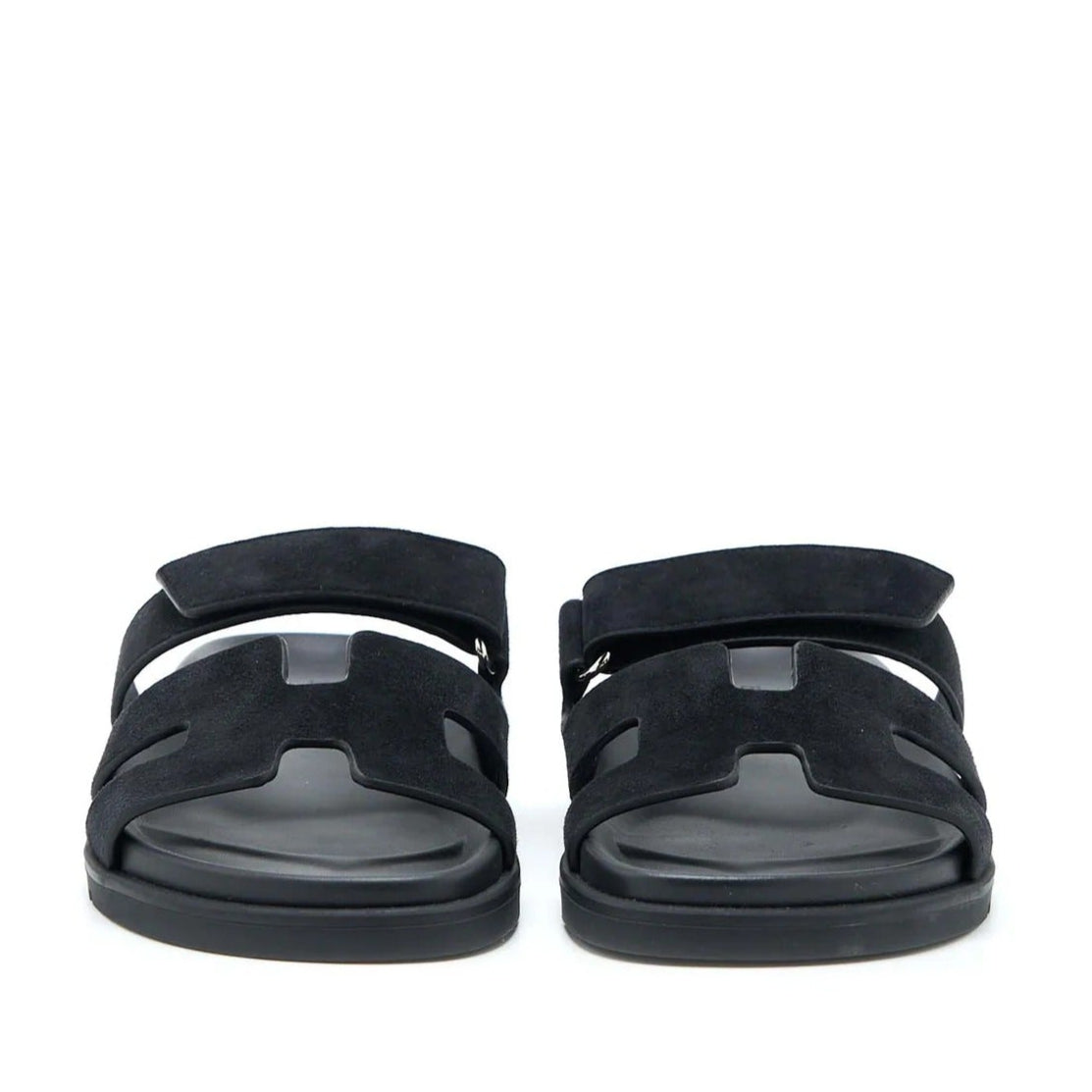 Hermes Chypre Suede Sandals - Noir