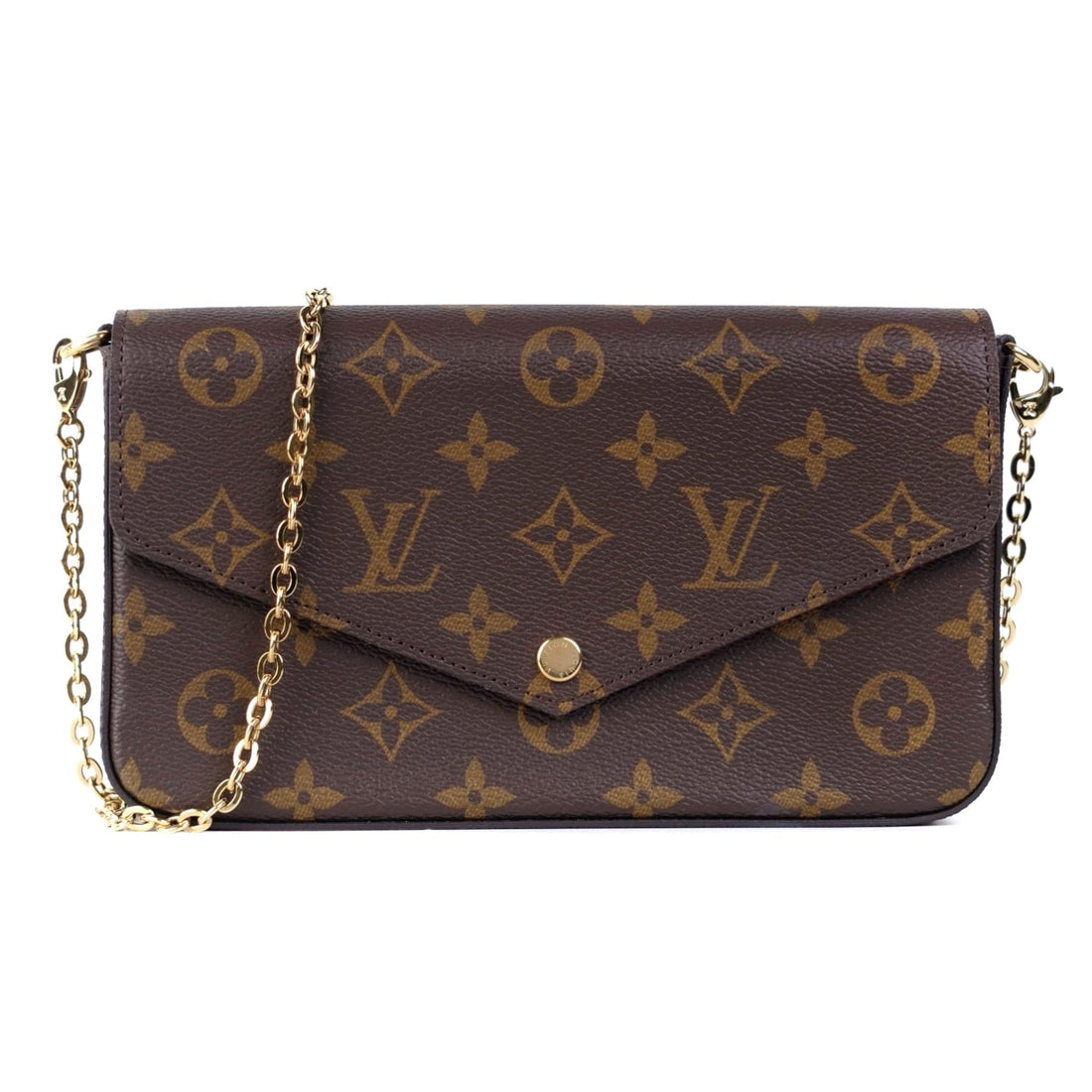 Louis Vuitton Pochette Félicie Chain Shoulder Bag - Brown Coated Canvas